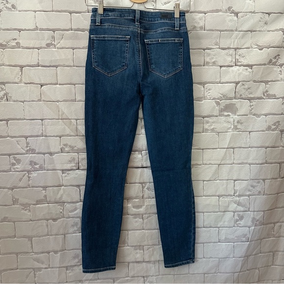 PAIGE High Rise Distressed Dark Blue Jeans - Picture 5 of 7